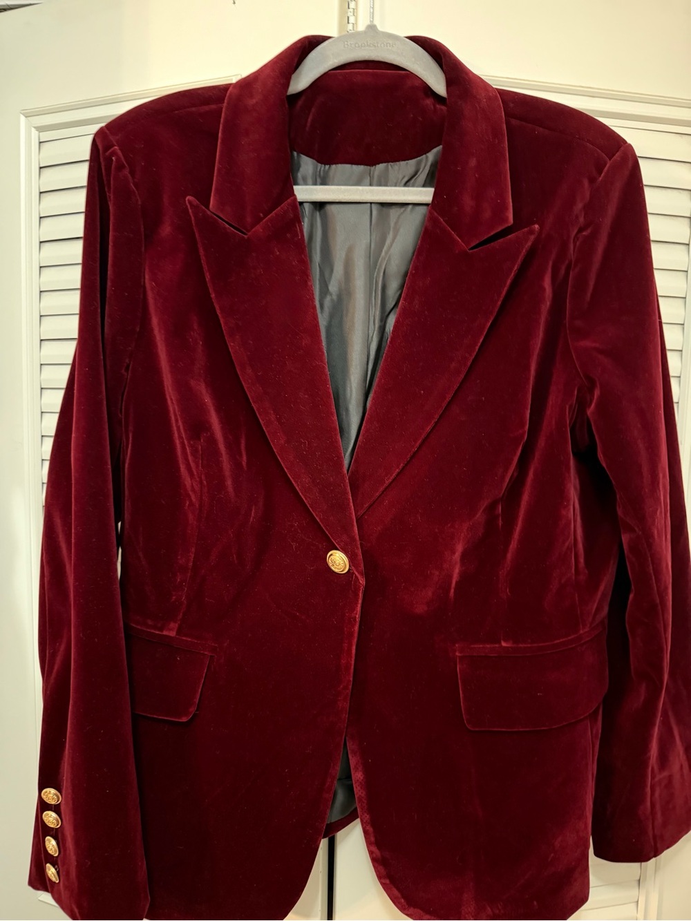 The Nichole Collection • Burgundy, Velvet Tailored Blazer - Size 2XL